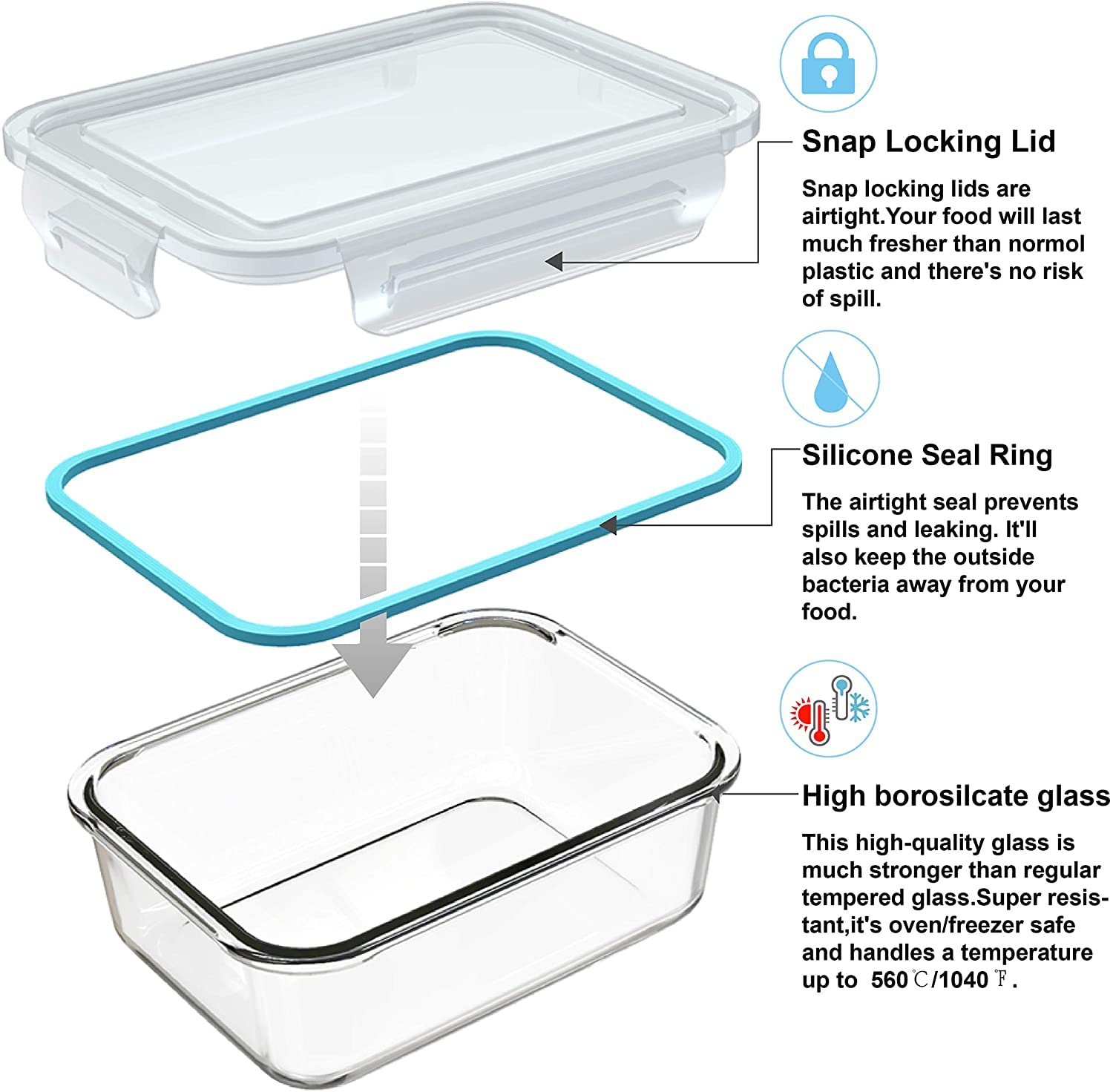 S SALIENT meal-prep container packed in lunchbox showing portable, spill-resistant benefit