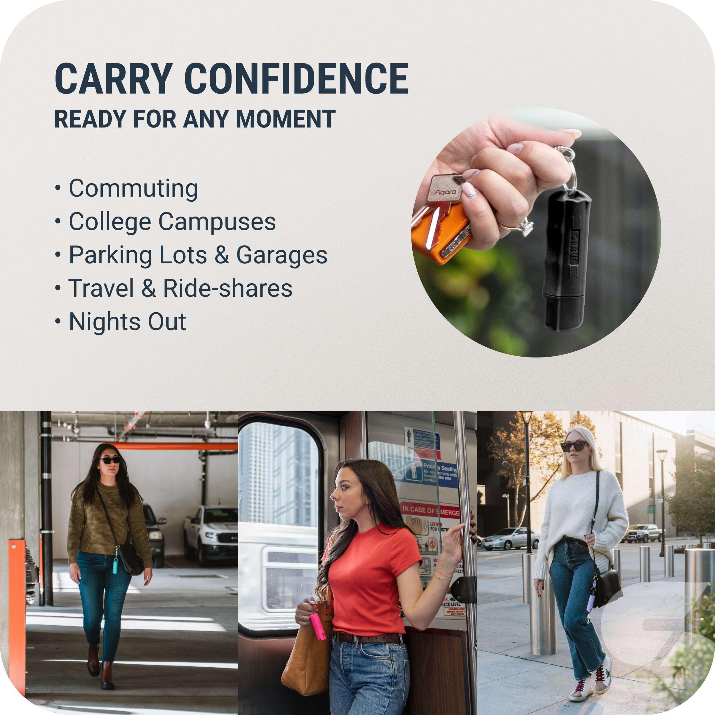 SABRE quick release keychain attached to keys for instant access