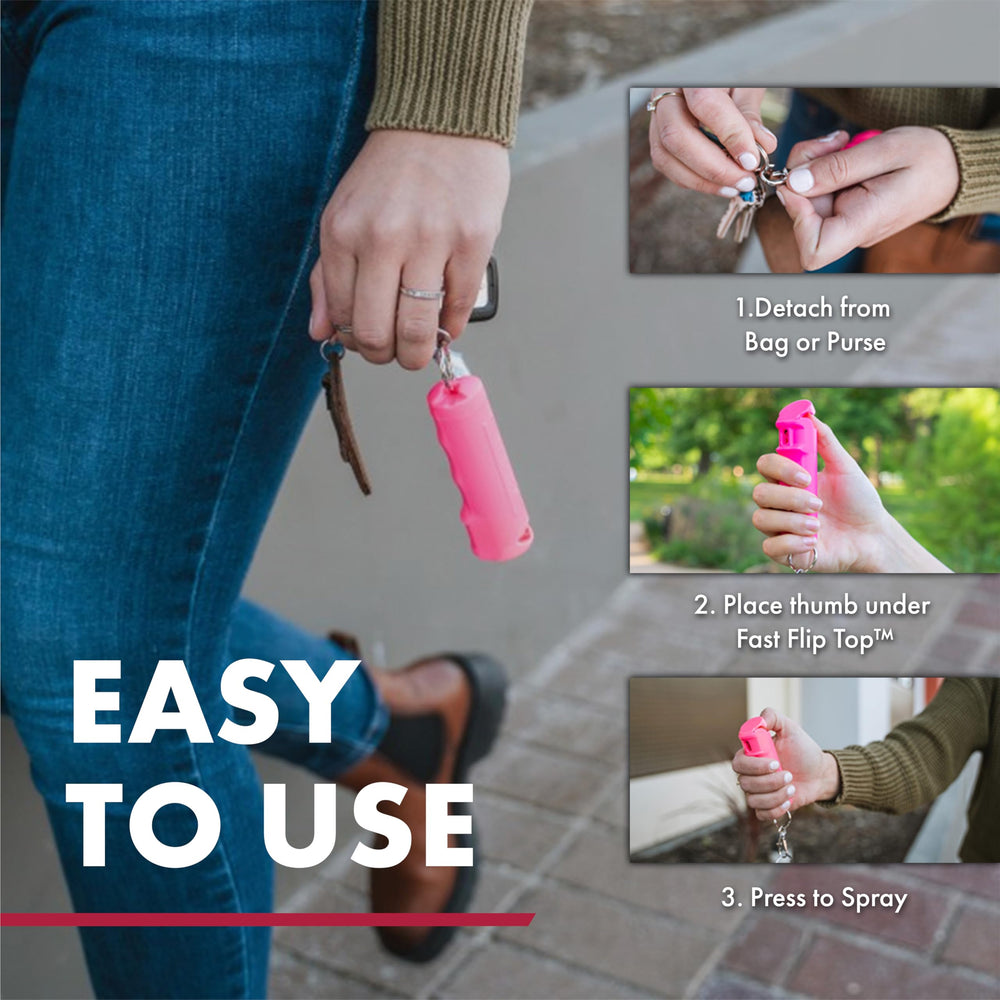 SABRE stun gun LED flashlight on illuminating dark path and targets