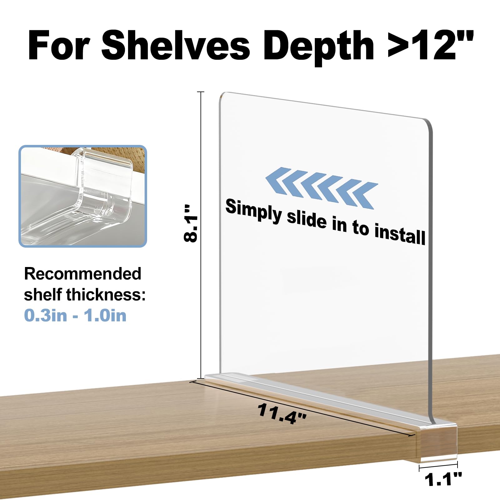 Saccik divider close-up of bottom clip showing easy tool-free installation benefit
