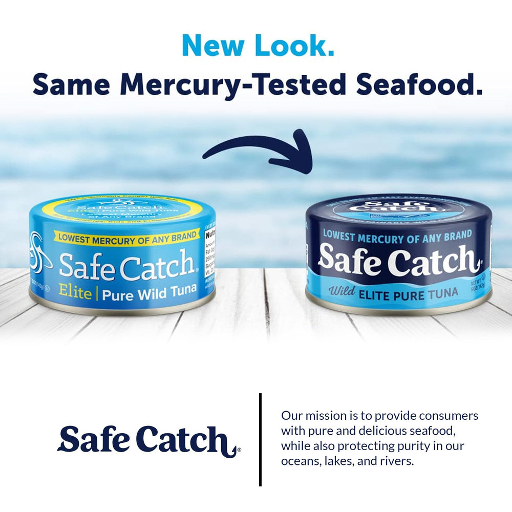 Safe Catch sustainability badge showing Seafood Watch alignment benefit