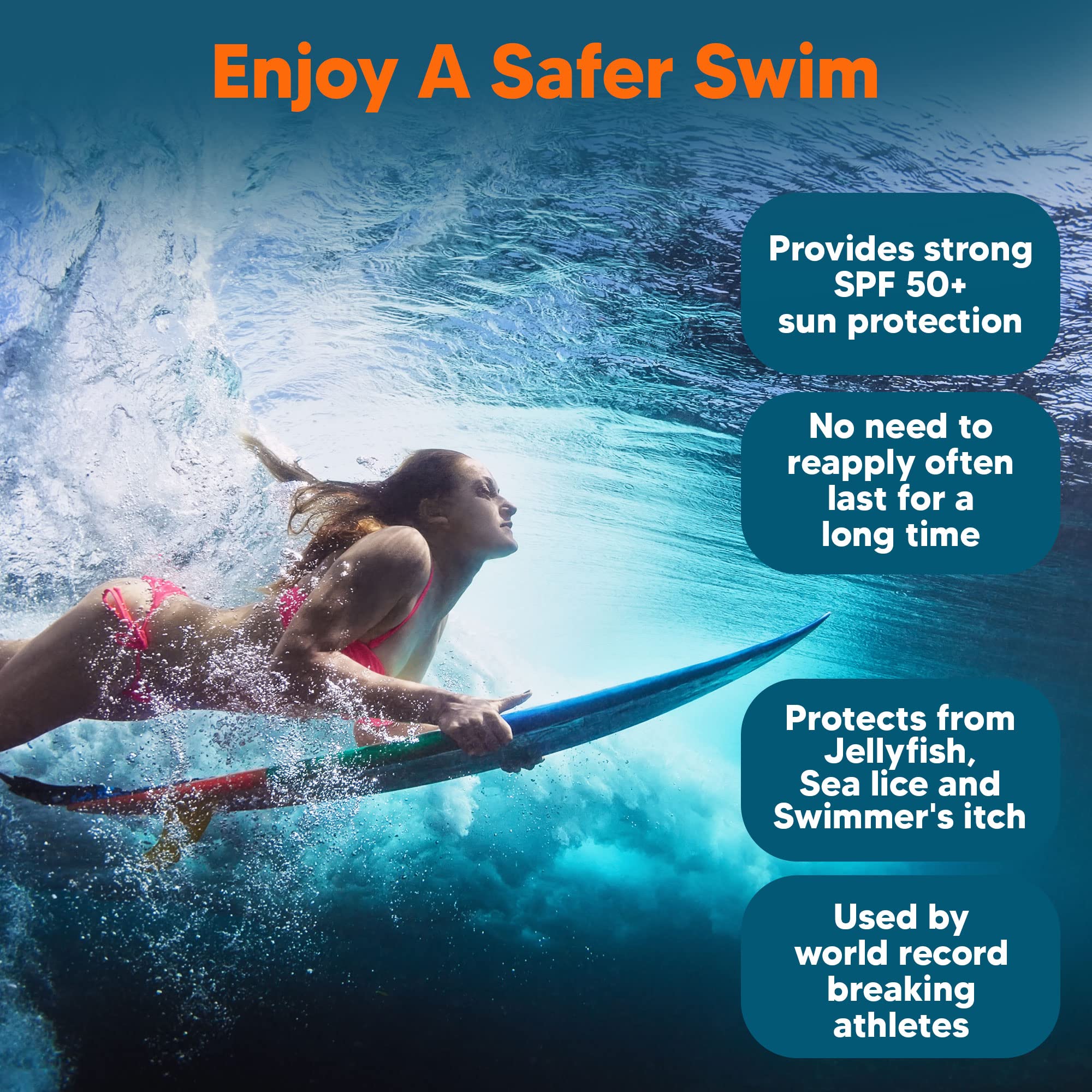 SAFE SEA bottle in hand to show 4.0 oz travel-size convenience