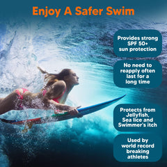 SAFE SEA bottle in hand to show 4.0 oz travel-size convenience