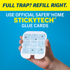 Safer close-up of StickyTech glue card showing adhesive surface and secure hold