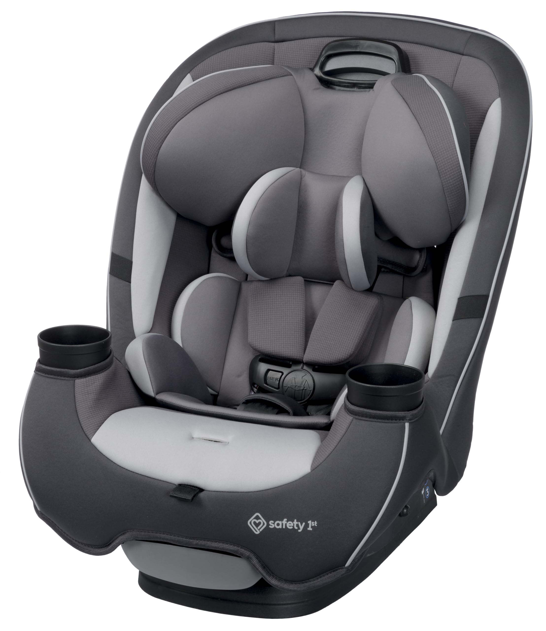 Safety 1st front view of Grow and Go in Iron Frost, space-saving design