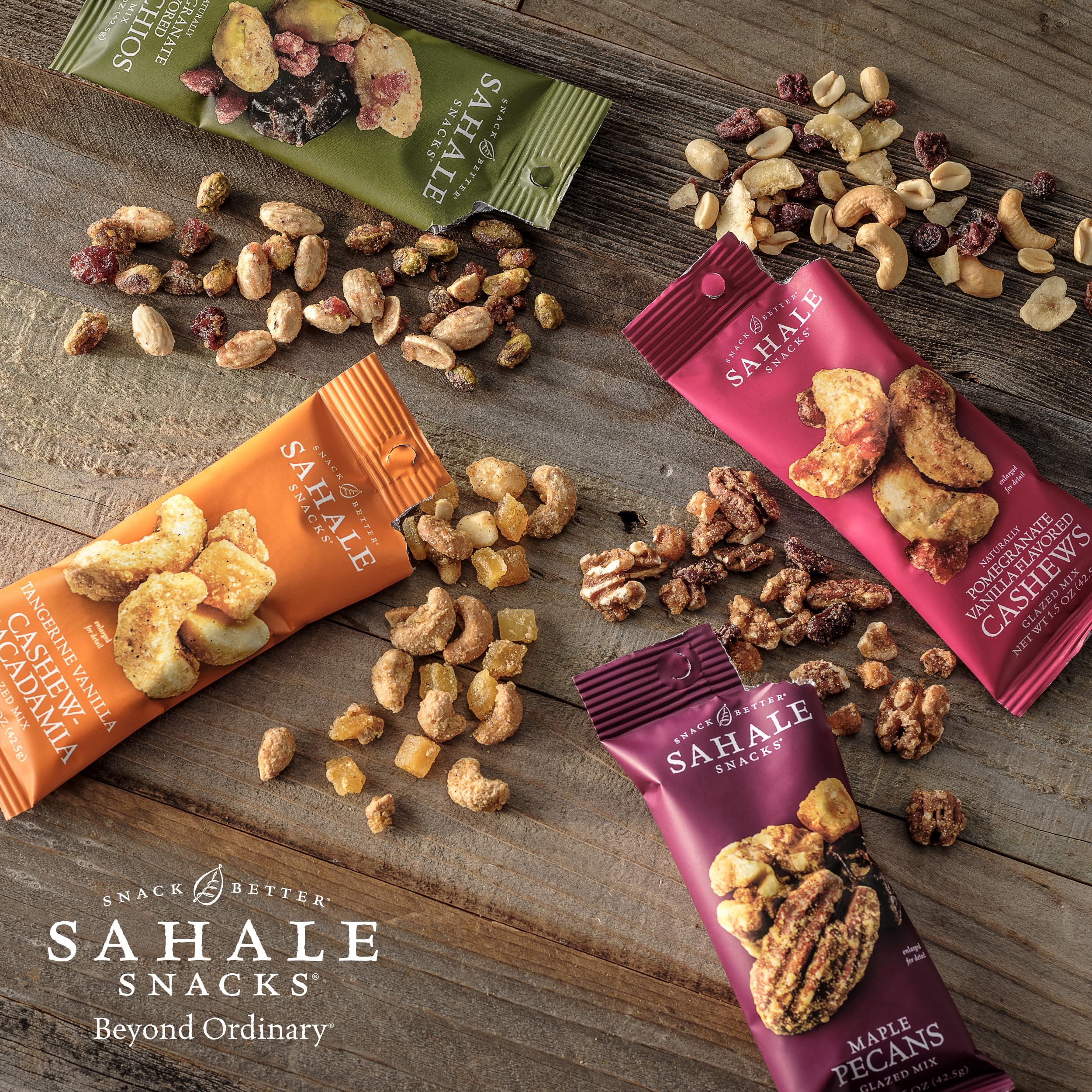 Sahale Snacks label close-up showing Kosher and gluten-free certifications