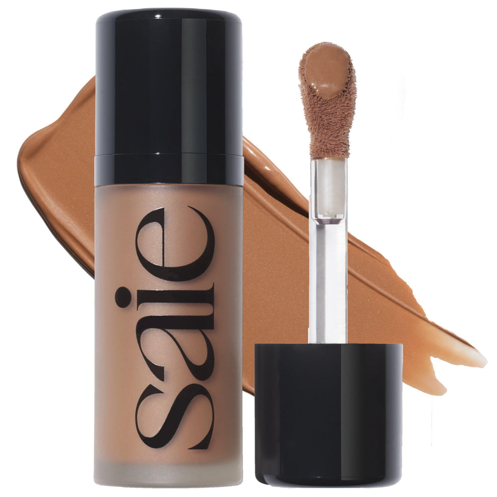 Saie Dew Bronze front packaging showing compact slim stick and label, easy travel benefit