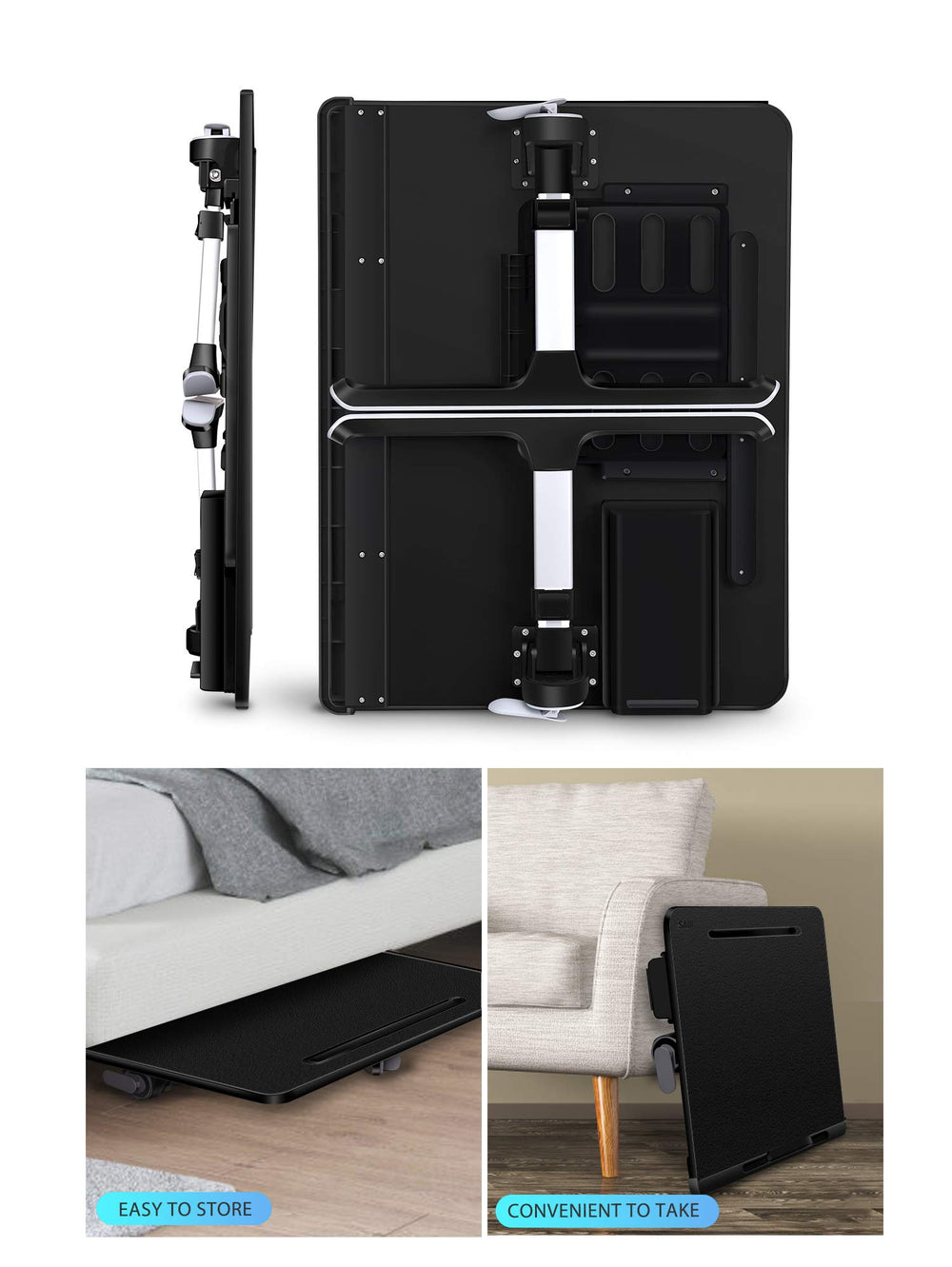 SAIJI size comparison with laptop showing roomy surface benefit