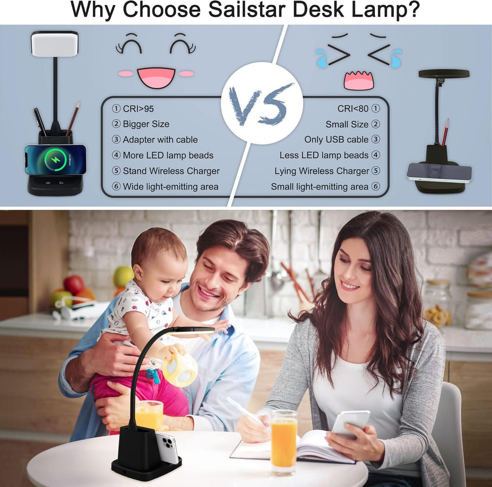 Sailstar pen holder with pens and phone rest keeping desk organized