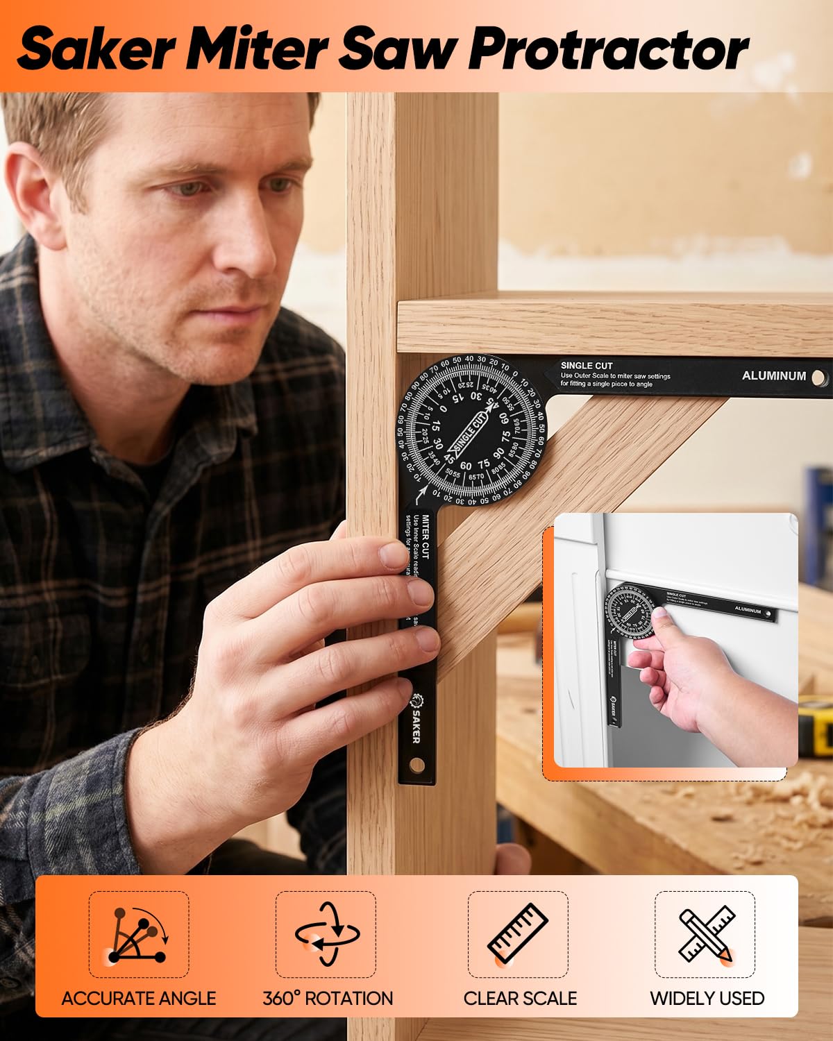 Saker closeup laser scale highlighting precise engraved angles for accurate reads