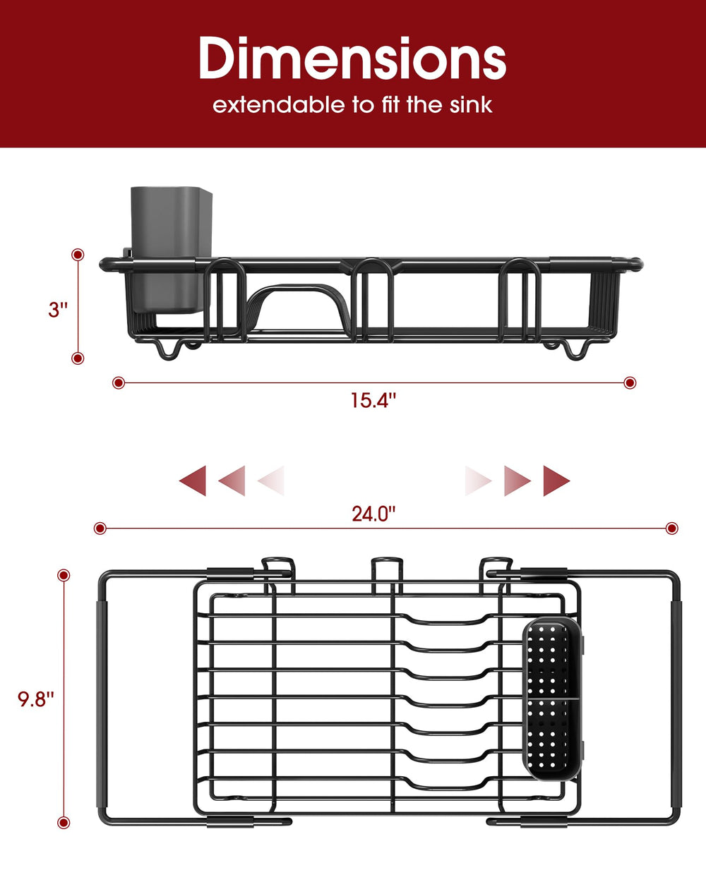 Sakugi placed inside sink with plates draining directly to benefit faster drying