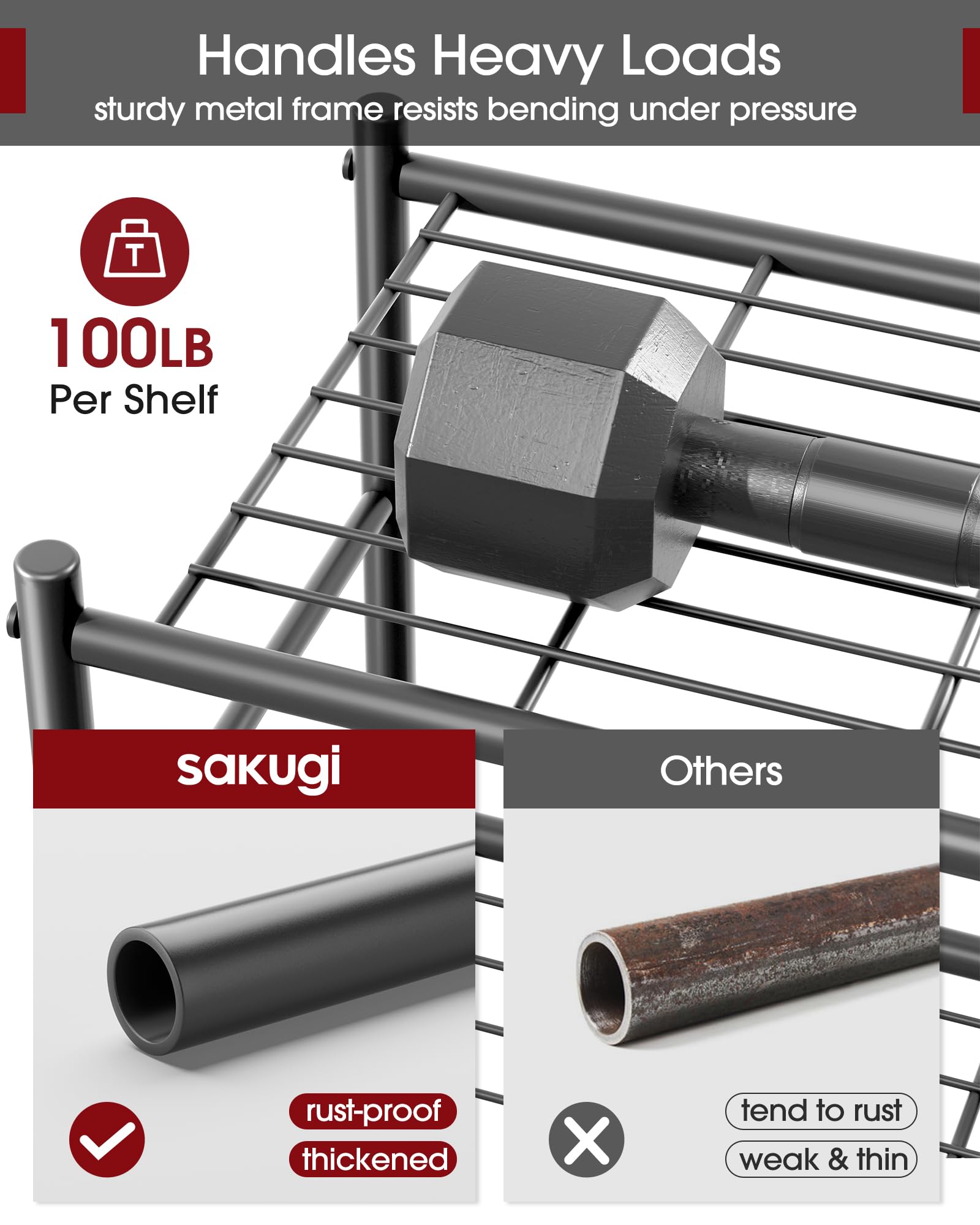 Sakugi rack holding pantry items in kitchen showing easy access and neat shelving
