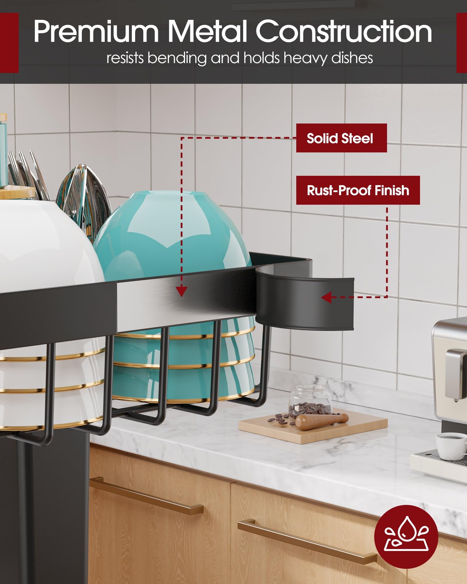 Sakugi installed over sink in modern kitchen to free countertop space