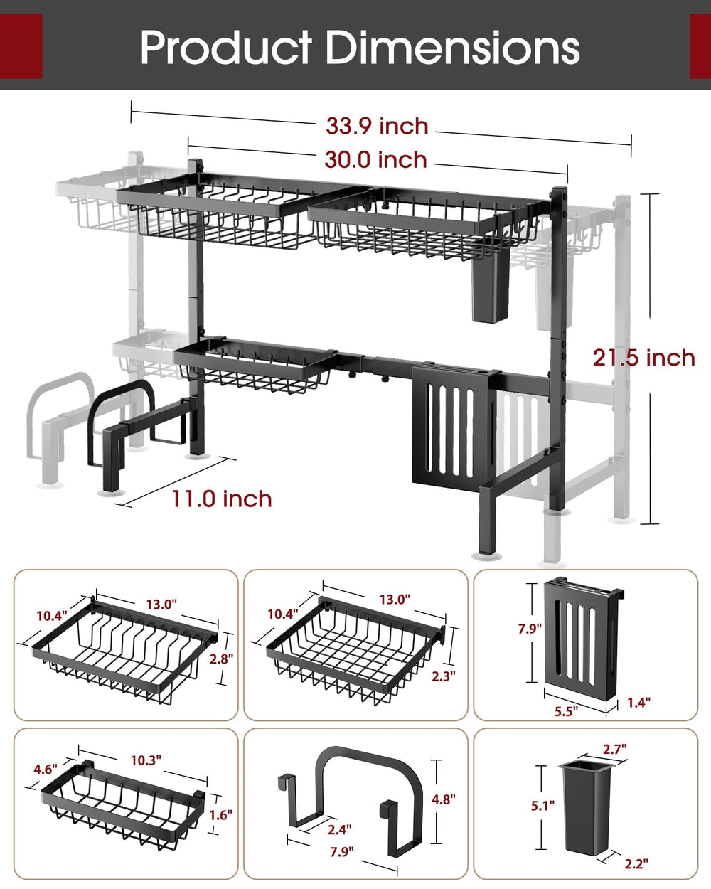 Sakugi utensil caddy, knife slot and cutting-board holder for organized storage