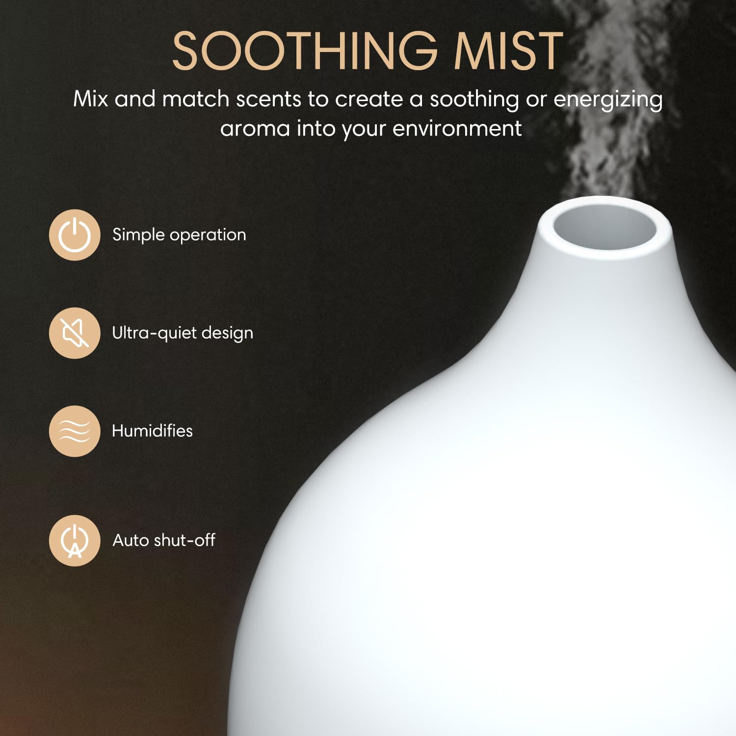SALKING diffuser LED night light glowing warm yellow for calming bedroom ambiance
