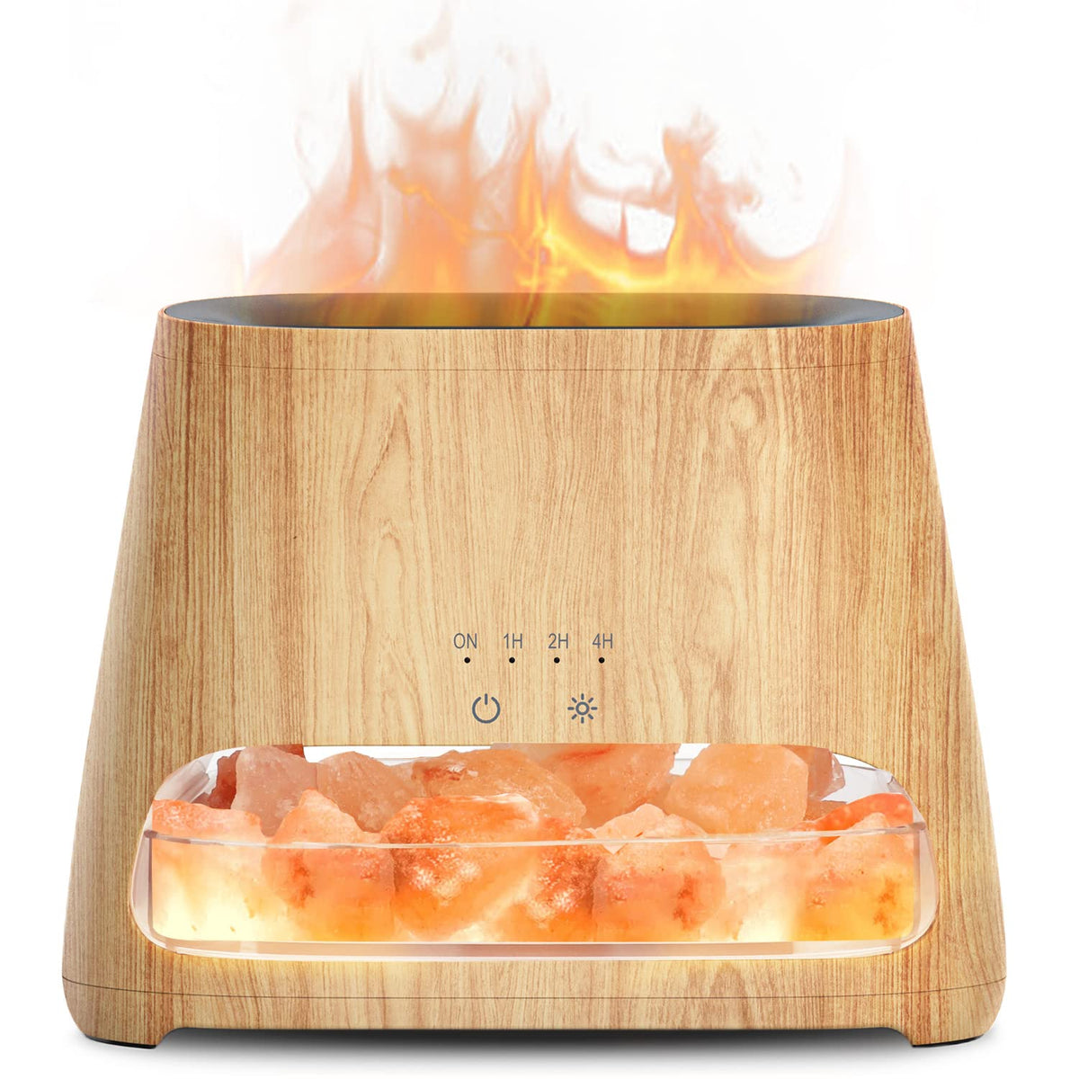SALKING front view with pink salt crystals showcasing warm ambient glow and multiuse function