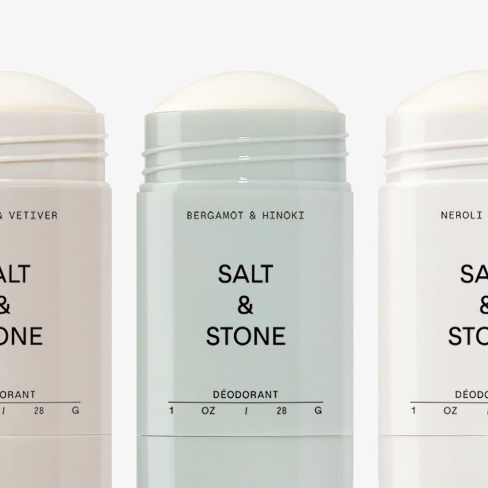 Salt & Stone stick next to gym bag conveying post-workout freshness