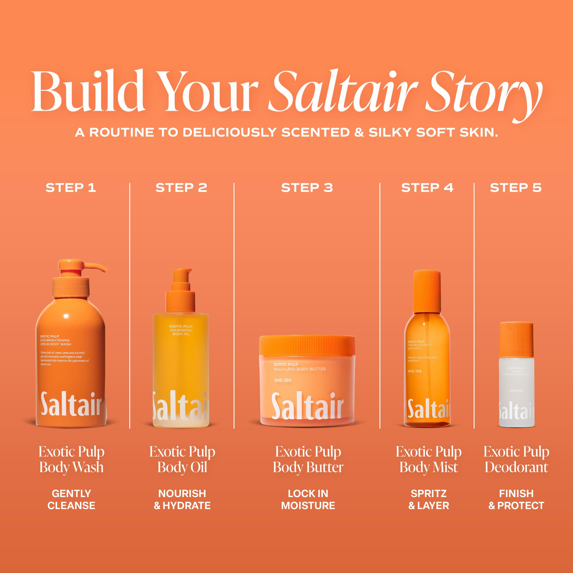 Saltair used on damp skin after shower highlighting sealed-in moisture