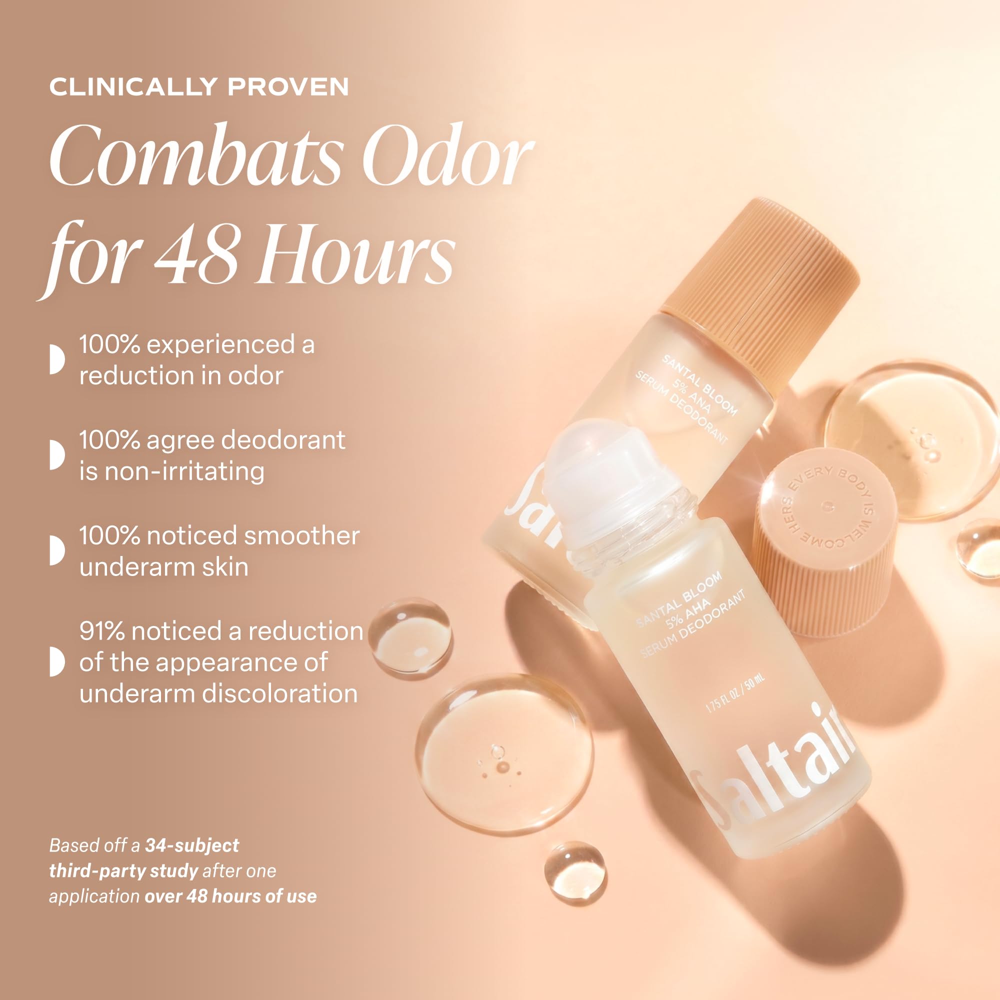 Saltair ingredient label closeup showing AHAs and niacinamide benefits