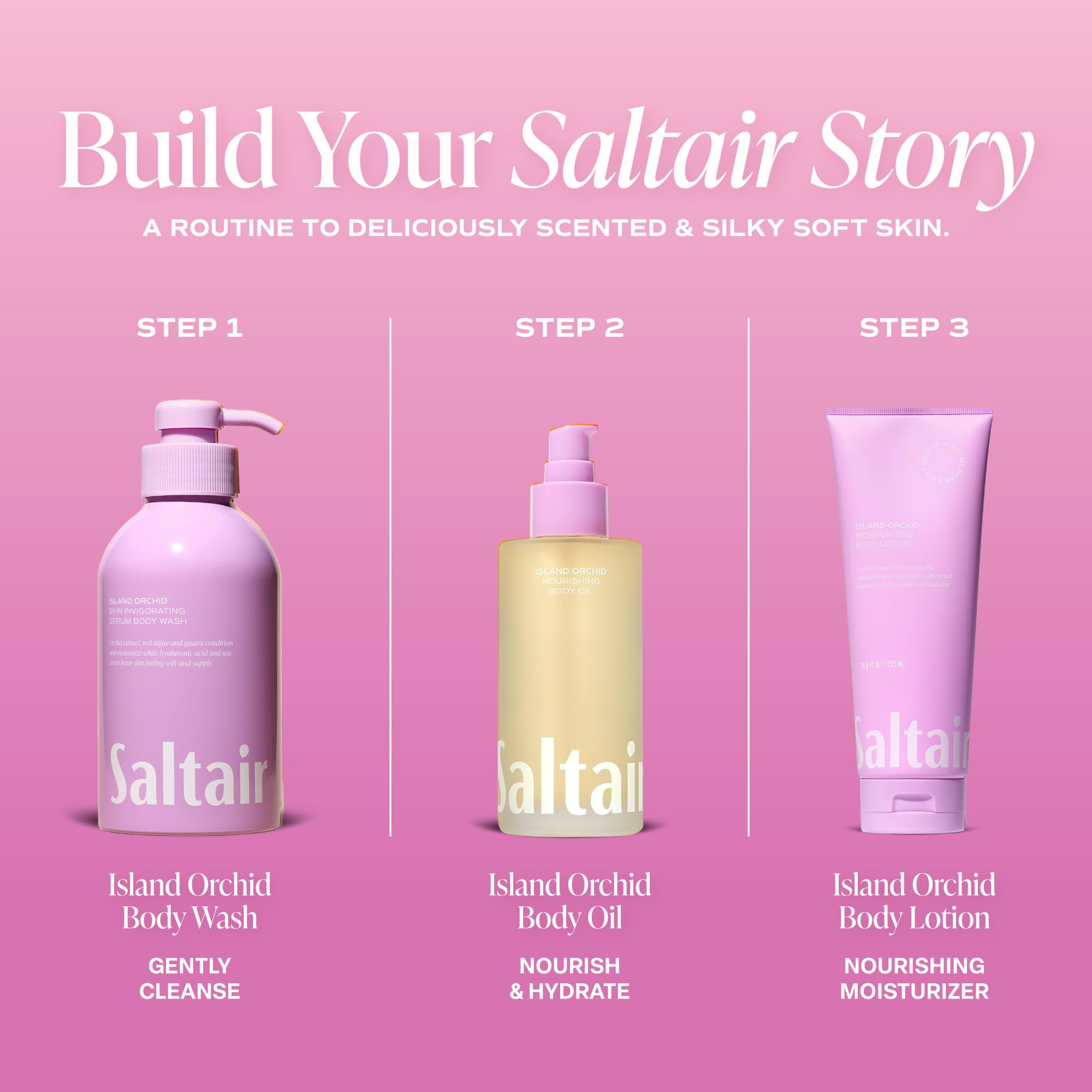 Saltair bottle resting on towel suggesting spa-like after-shower softness