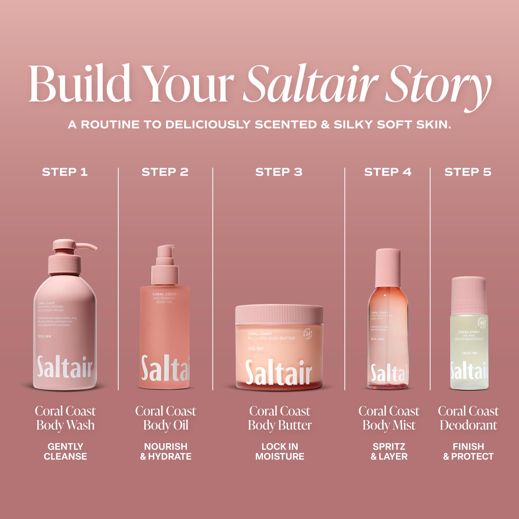 Saltair ingredient label detail showing clean-beauty benefits