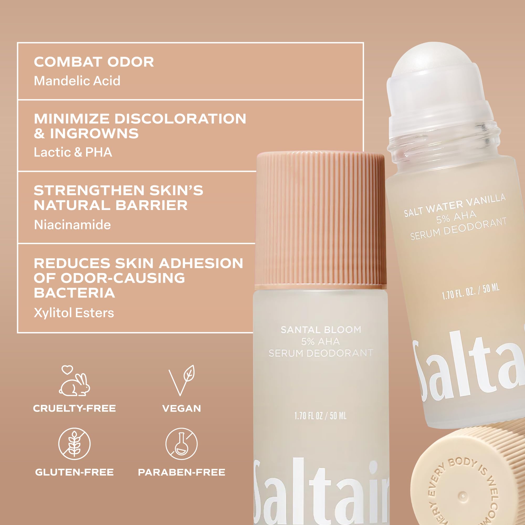Saltair deodorant applied on fabric with no white marks benefit