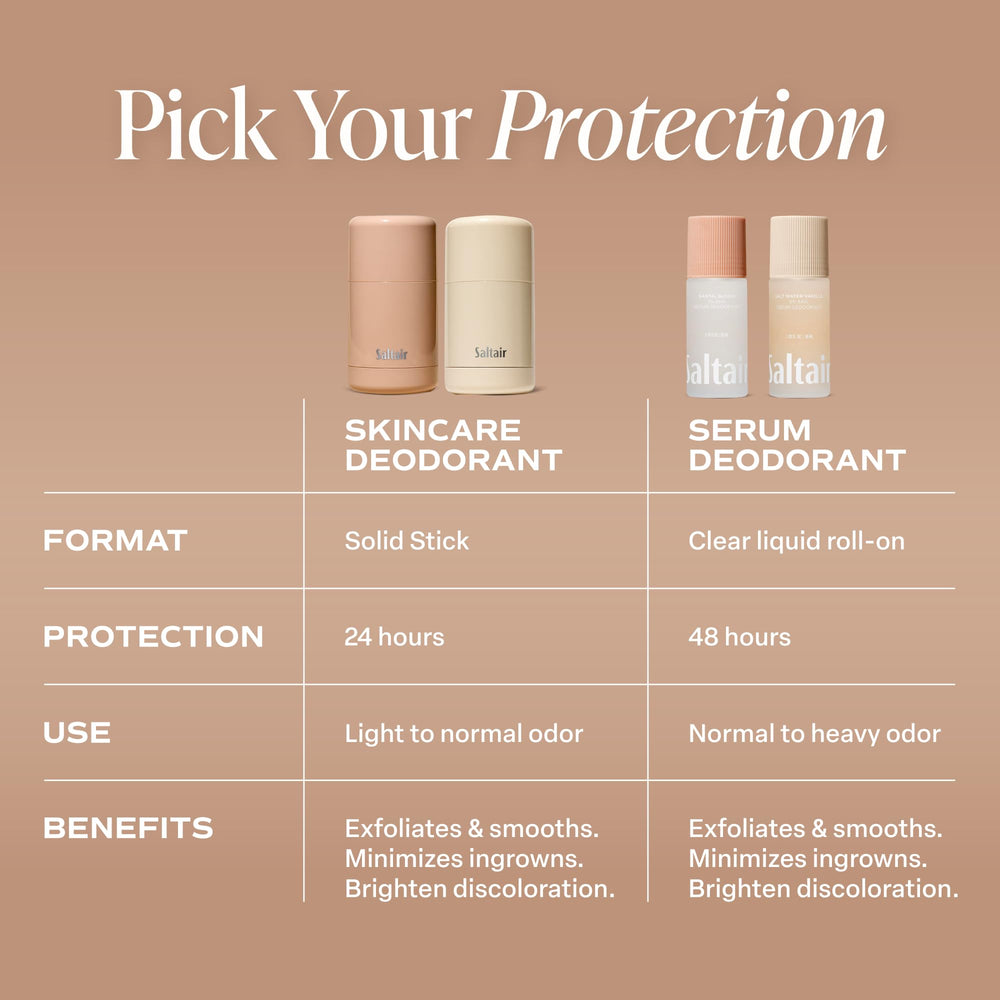 Saltair serum applied to underarm from the applicator for easy use