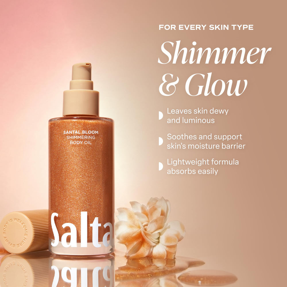 Saltair Santal Bloom shoulder highlight demonstrating subtle, natural radiance