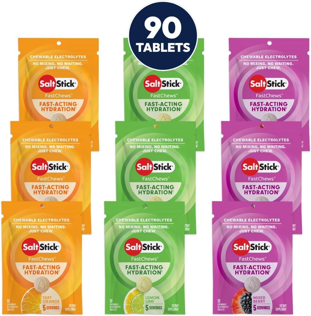 SaltStick FastChews front pack showing brand and convenience for athletes