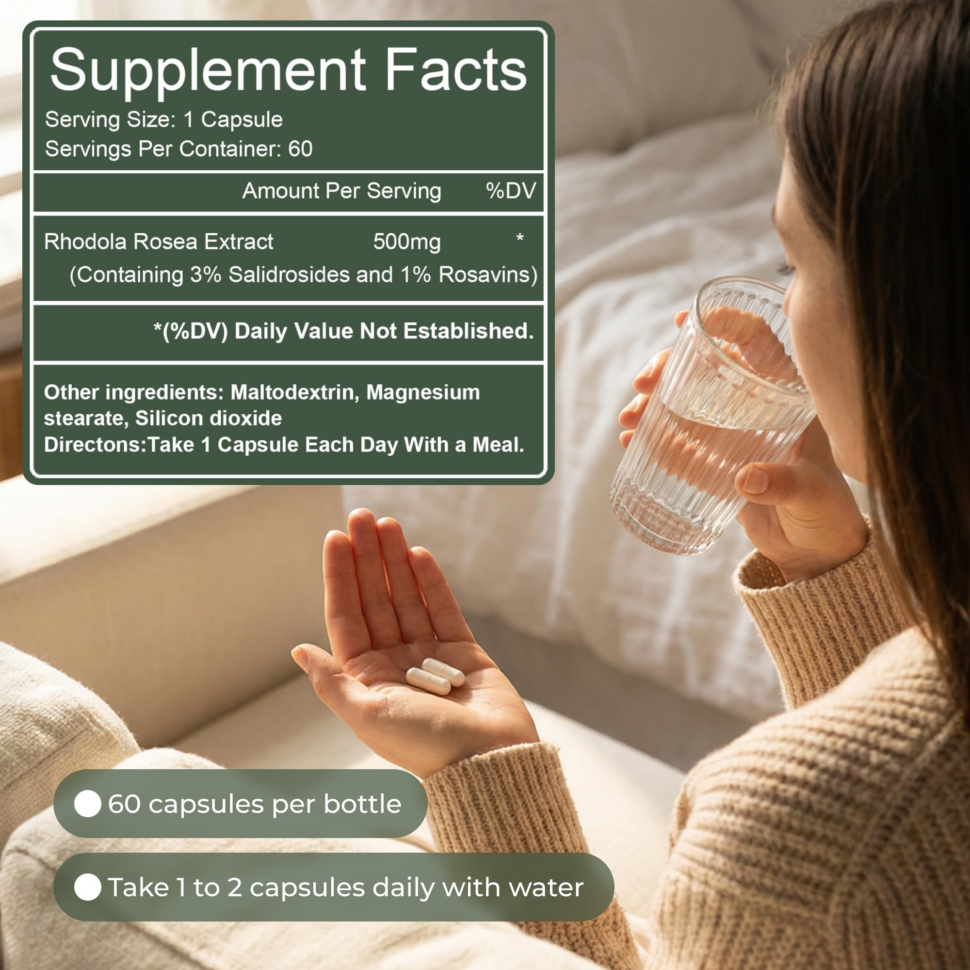 Salvora single capsule opened to reveal standardized extract powder