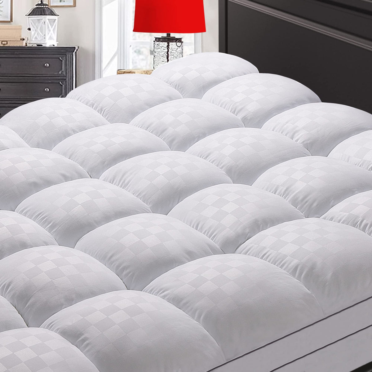 SameBed front view of topper showing clean fit and plush surface for added comfort