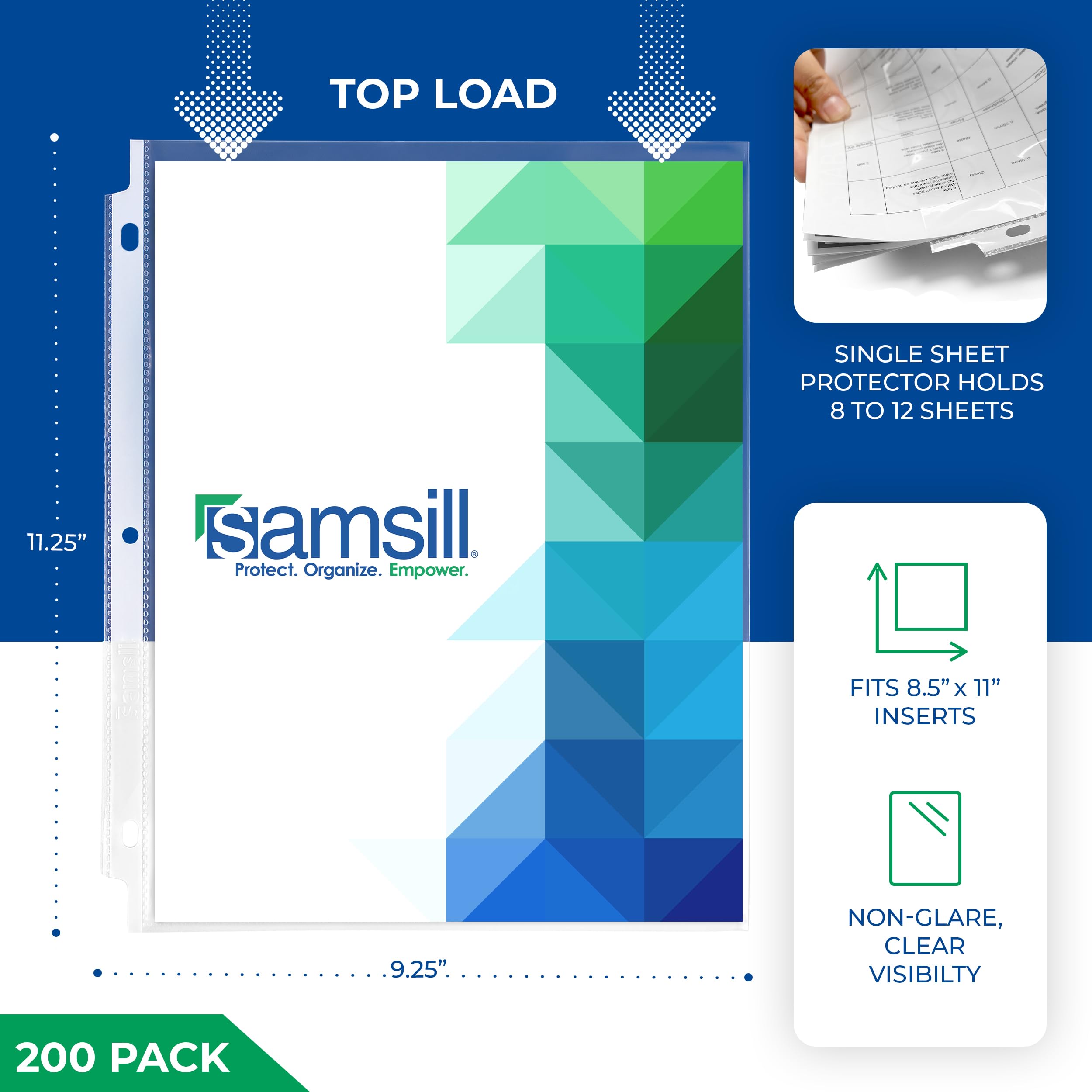 Samsill close-up of matte texture reduces glare and improves readability