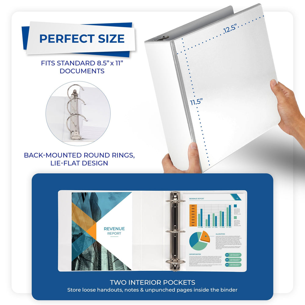 Samsill binder with custom insert illustrating fast personalization and neat presentations