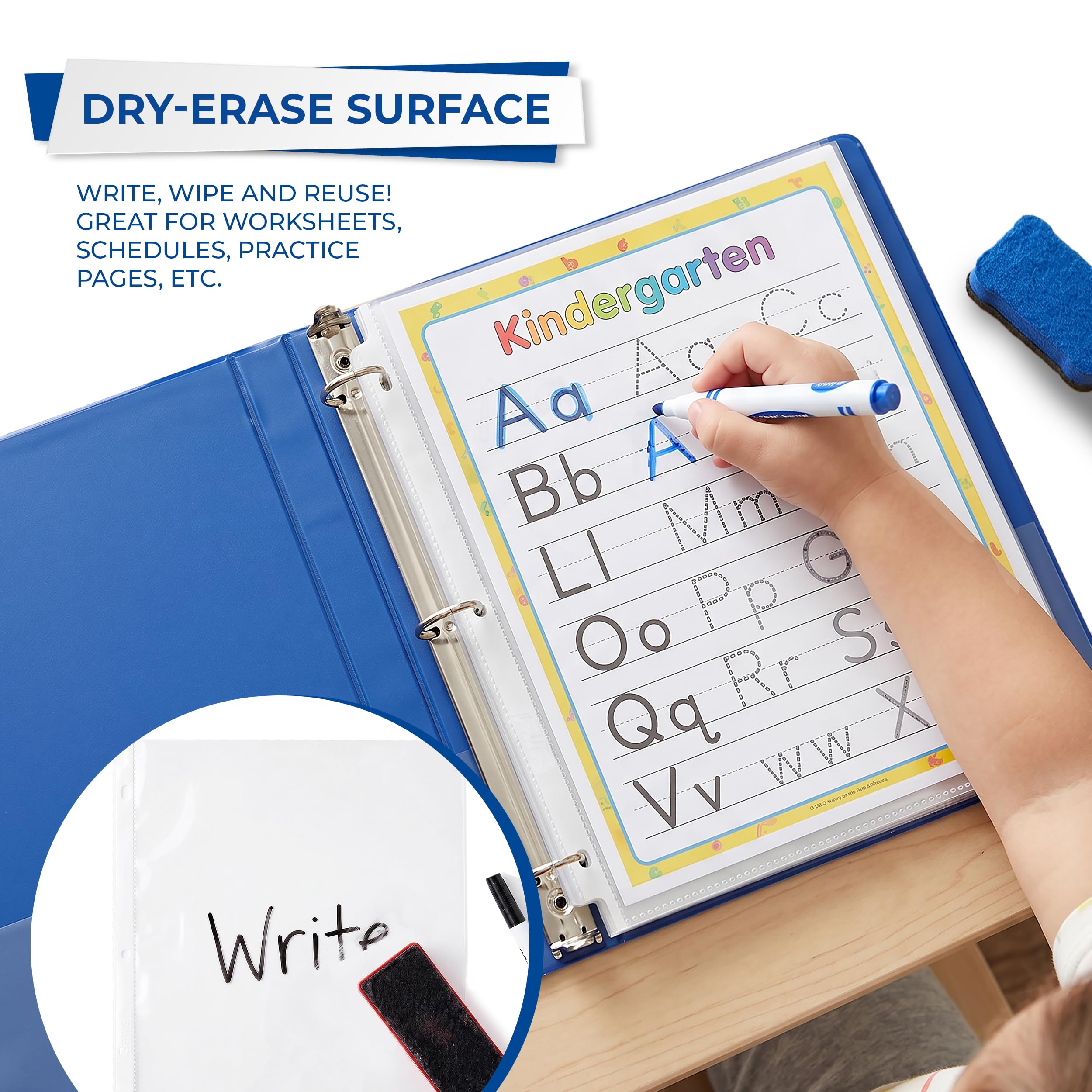 Samsill sleeves inside 3-ring binder keeping documents organized and protected