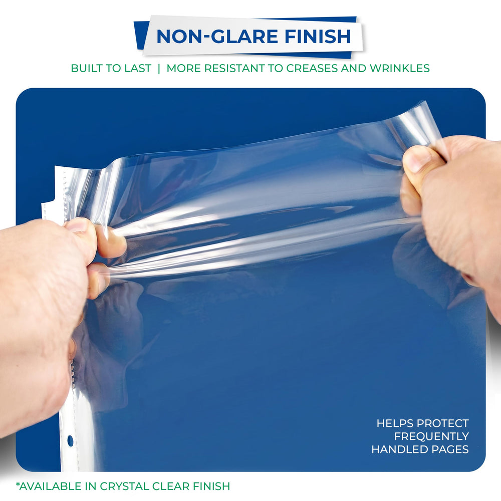 Samsill top-loading protector with paper being inserted for fast access