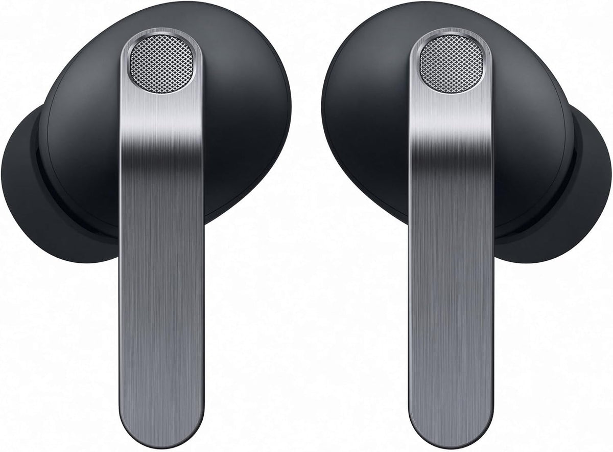 Samsung Galaxy Buds 4 Pro front view showing case and earbuds, highlighting portable charging