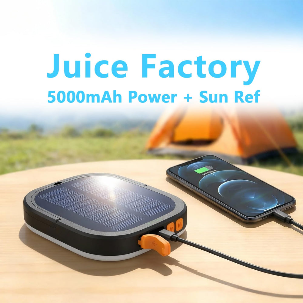 SAMUUN lantern next to hand showing compact size and portable benefit