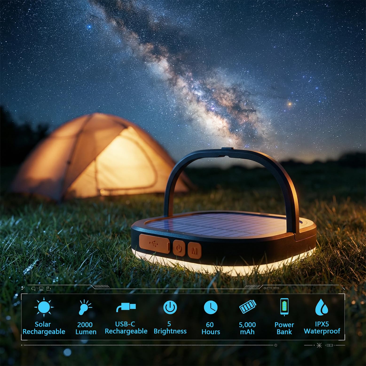 SAMUUN solar panel top view highlighting solar charging convenience outdoors
