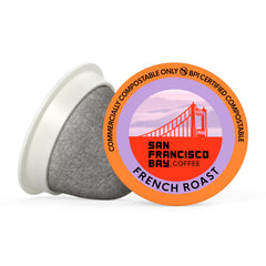 SAN FRANCISCO BAY brewed cup top view showcasing dark crema and aroma