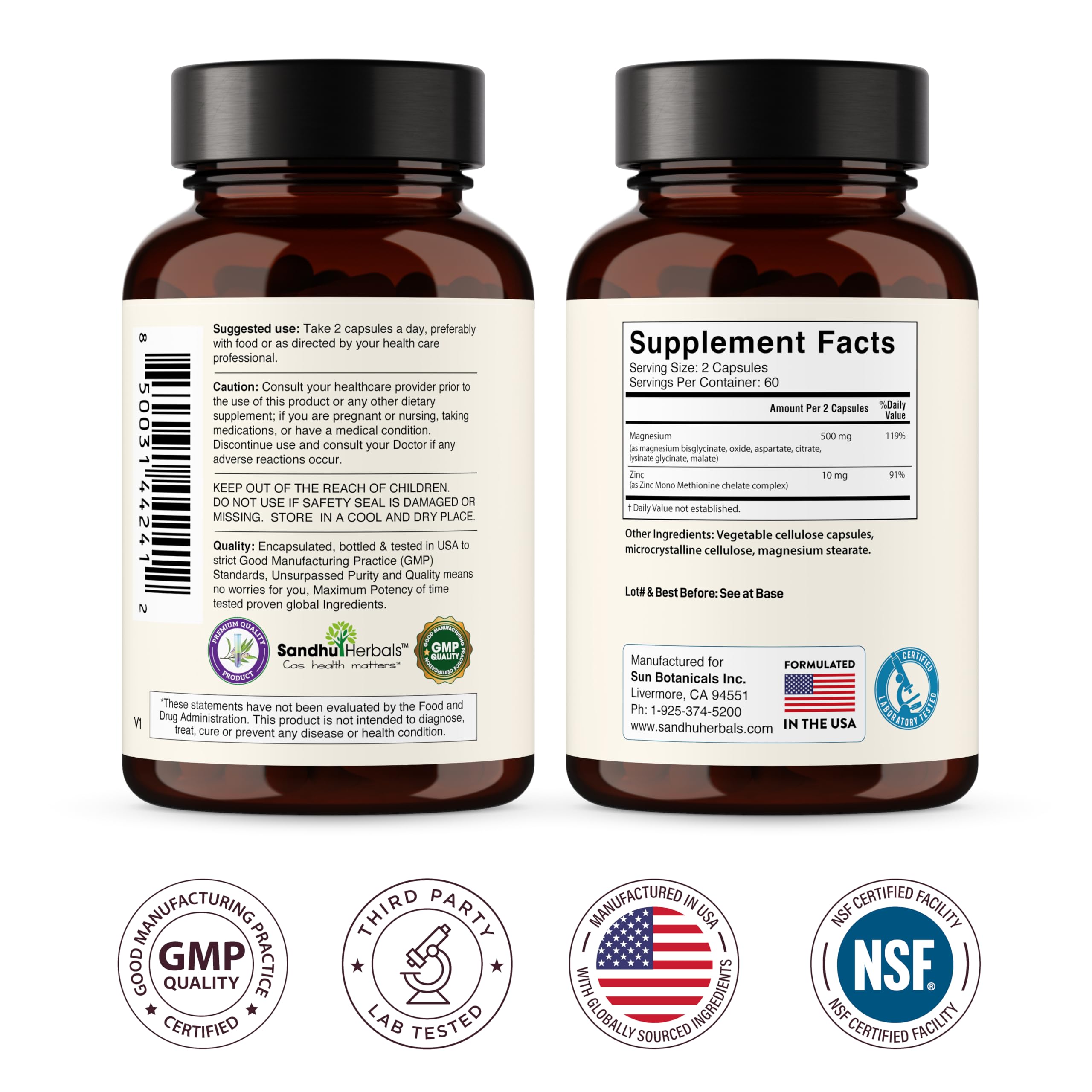 SANDHUHERBALS GMP seal and packaging signaling quality assurance