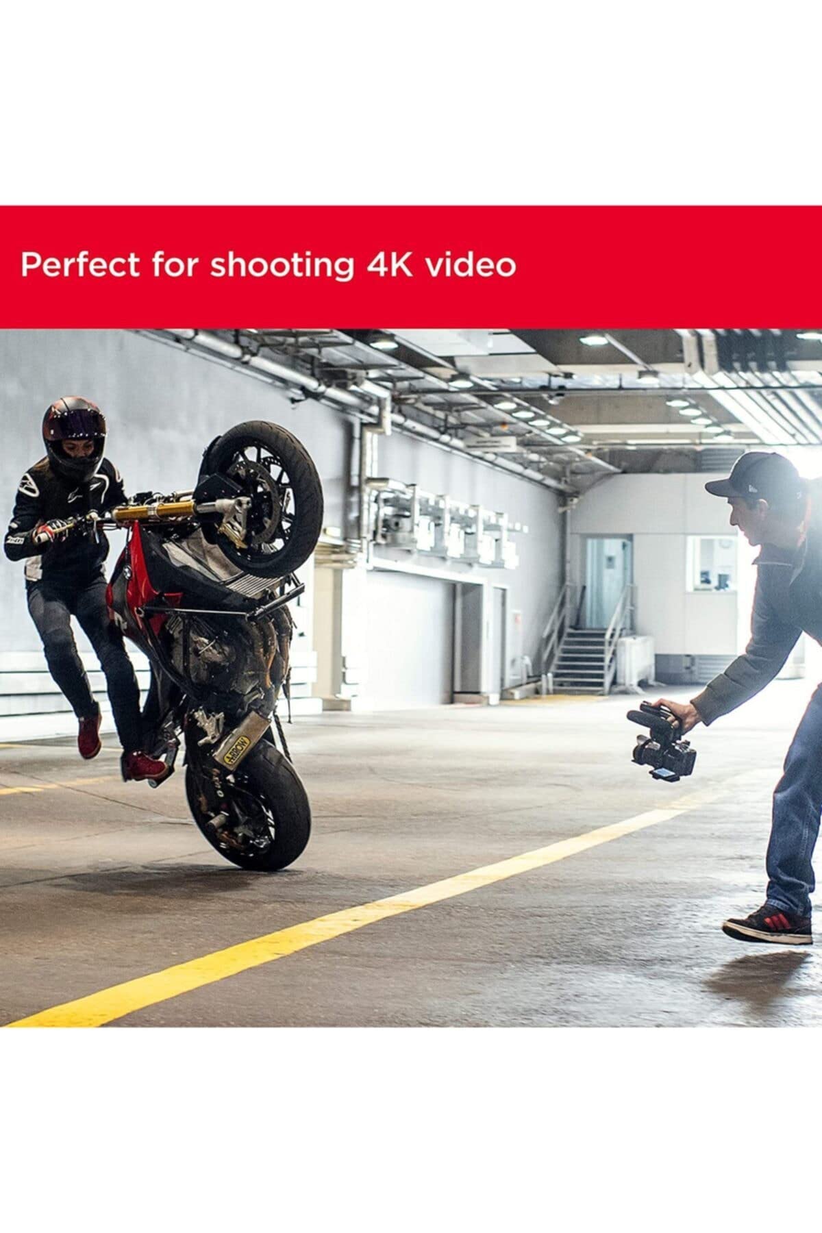 SanDisk Extreme label close-up highlighting U3 V30 A2 ratings for fast recording