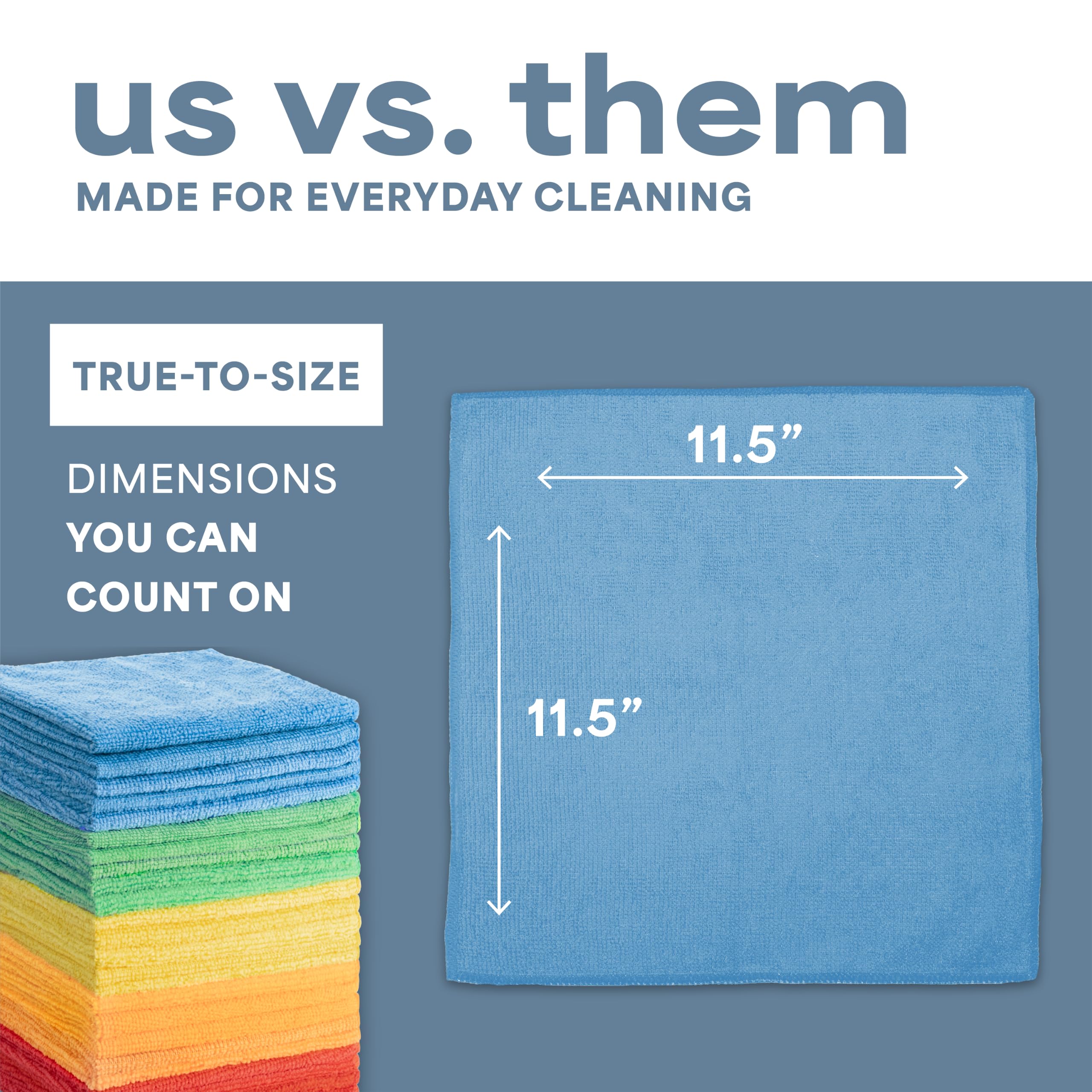 S&T INC. stacked pile of cloths illustrating bulk 150-pack convenience benefit