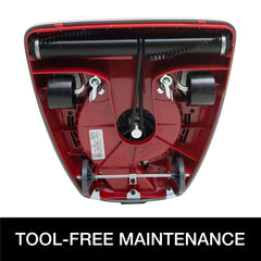 Sanitaire brush roll detail demonstrating tool-free maintenance benefit