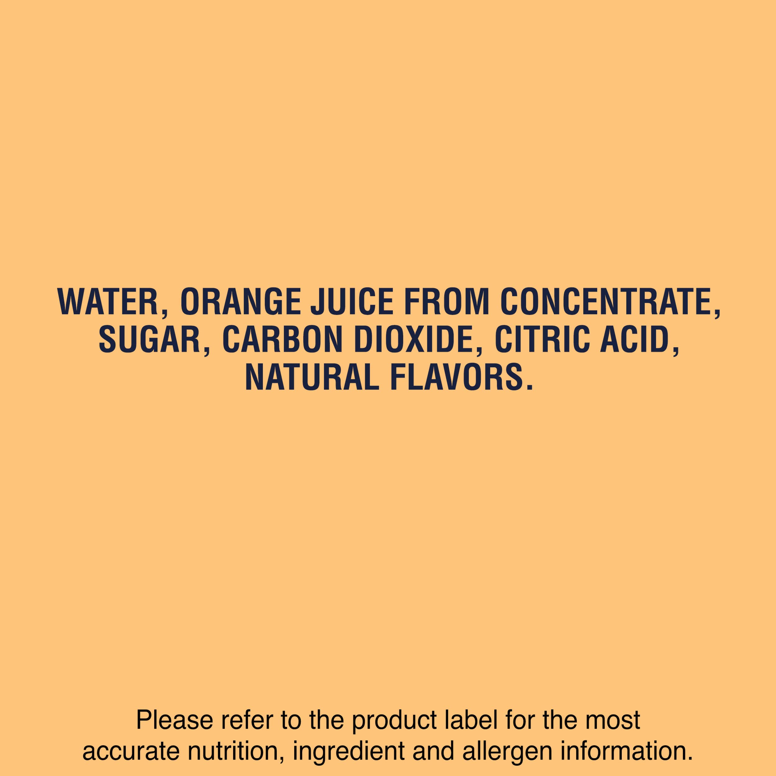 Sanpellegrino ingredient detail with orange slice showing real juice inclusion benefit
