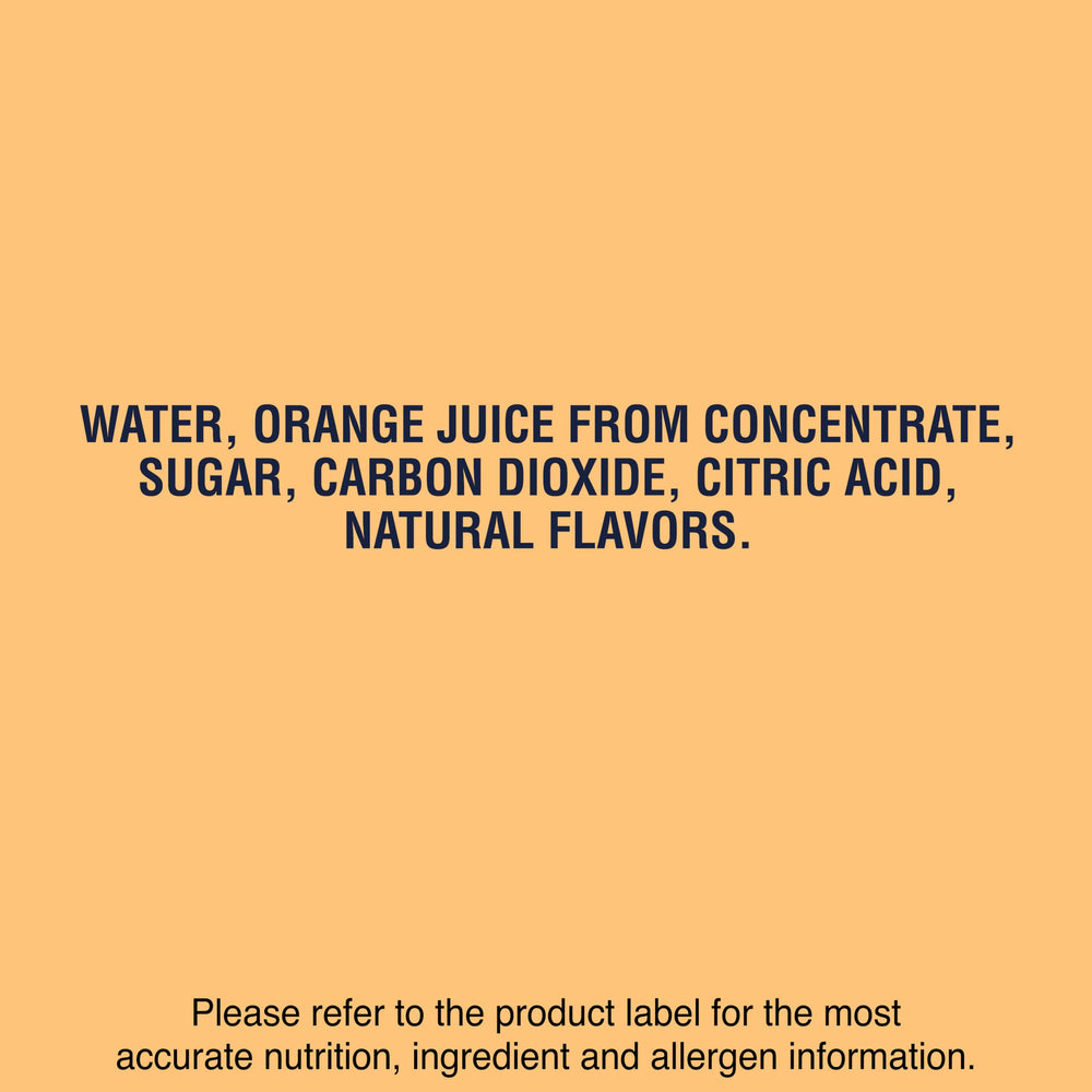 Sanpellegrino ingredient detail with orange slice showing real juice inclusion benefit