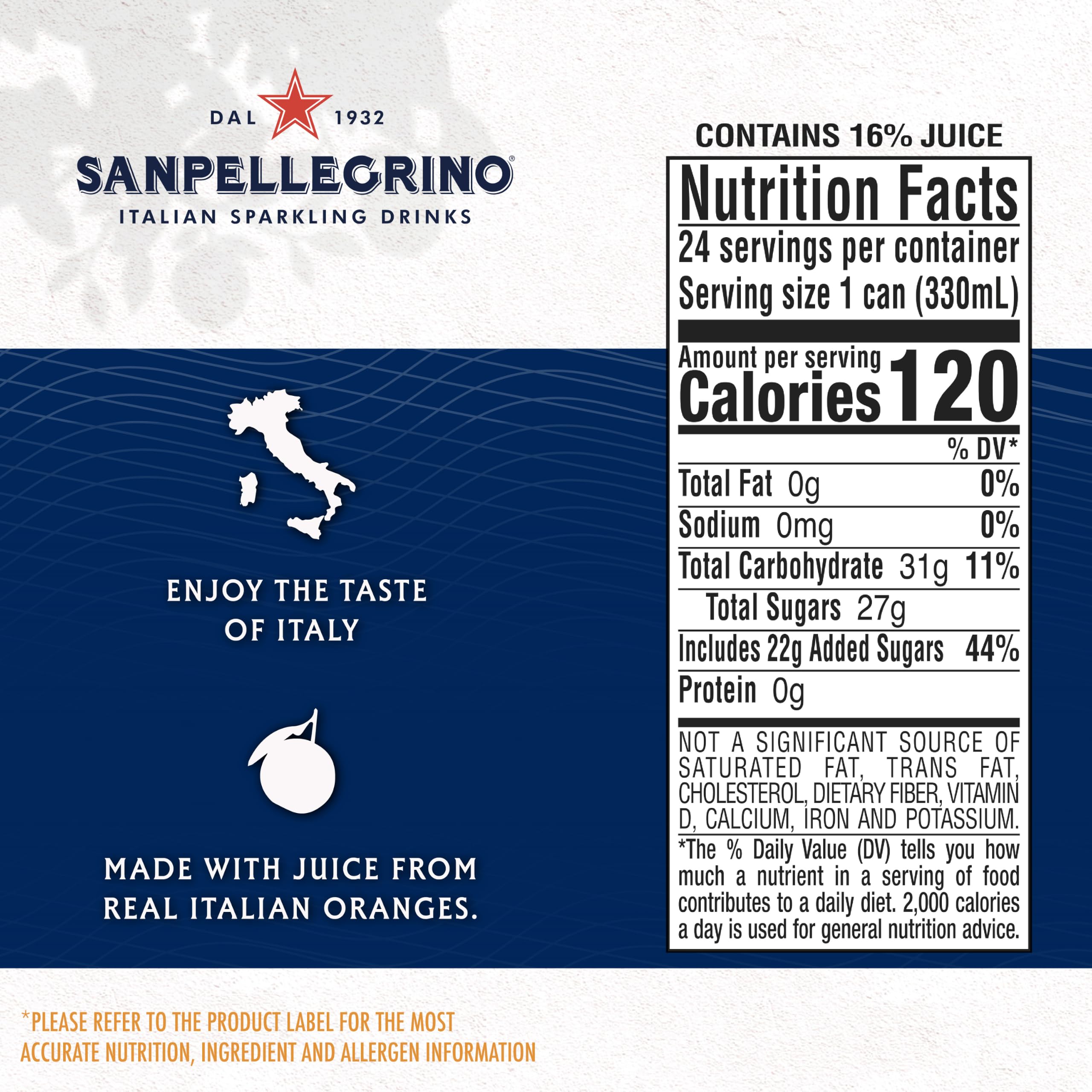 Sanpellegrino single can close-up displaying texture and logo for premium presentation