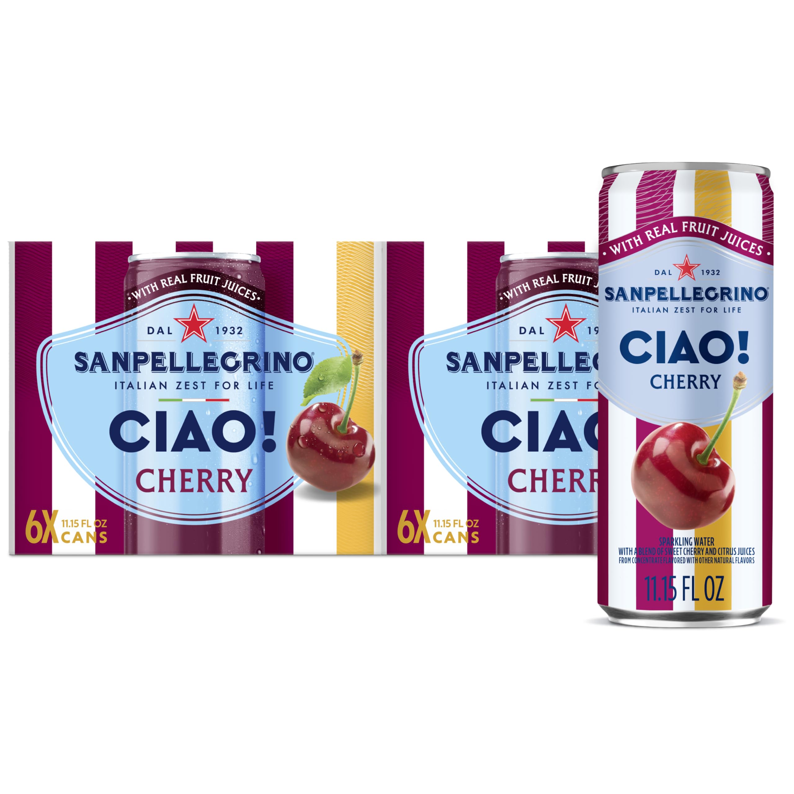 San Pellegrino CIAO Cherry front packaging showing 24-pack and brand appeal
