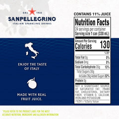 Sanpellegrino can close-up label highlighting authentic juice ingredient benefit