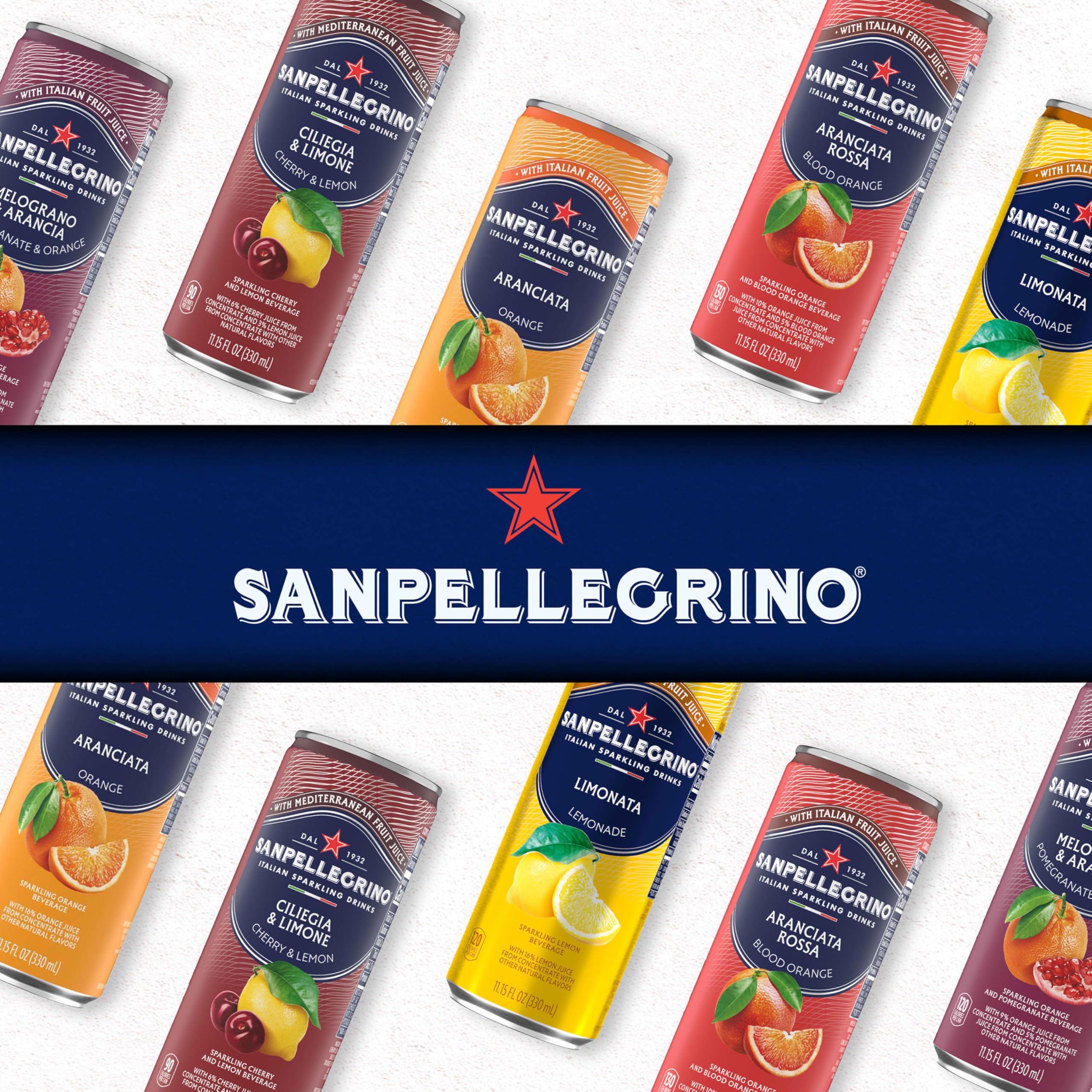 Sanpellegrino ingredient focus with oranges and pomegranate fruit emphasizing real juice content