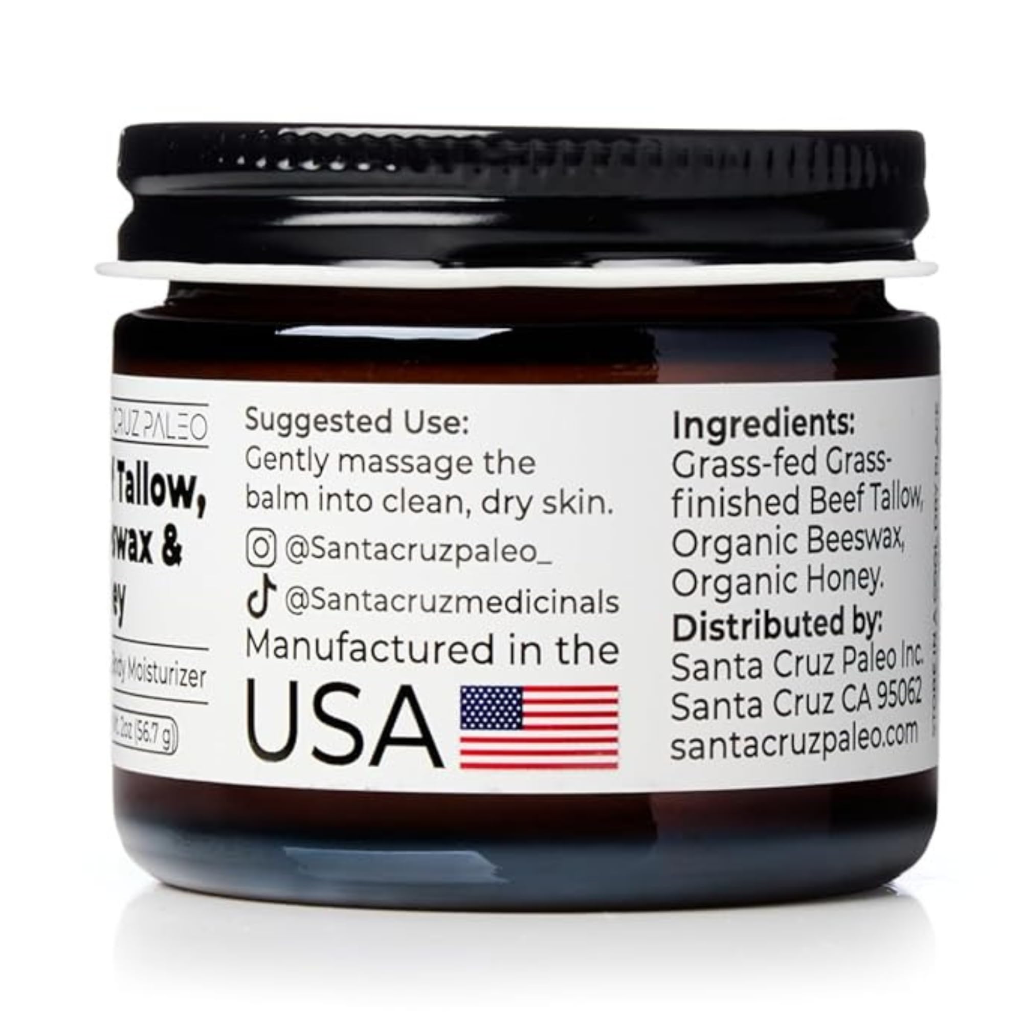 Santa Cruz Paleo next to coin showing 2 oz scale and travel convenience benefit